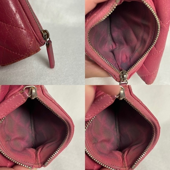 CHANEL Pink Flap Lambskin Leather Snap Card Holder Double Pocket Zip GHW - Picture 12 of 16